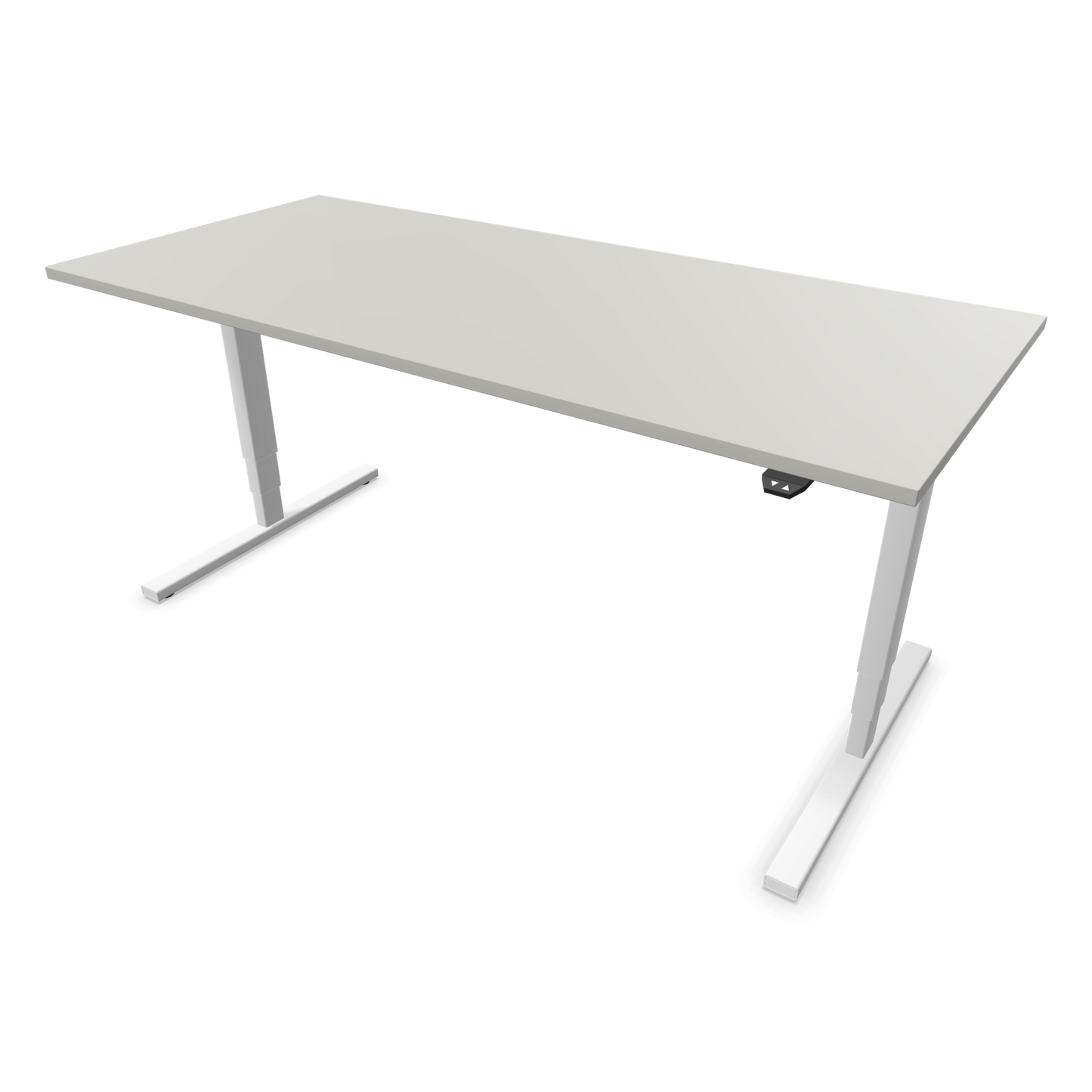 Narbutas Easy High Sitz-Steh-Schreibtisch 1800x800mm, Gestell Weiss, Tischplatte Perlgrau