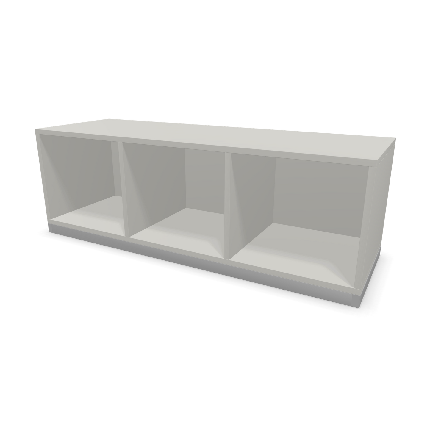 Narbutas Choice Regal 1-OH mit Trennwand 1200mm breit in Perlgrau mit Sockel Silbergrau - 6029489