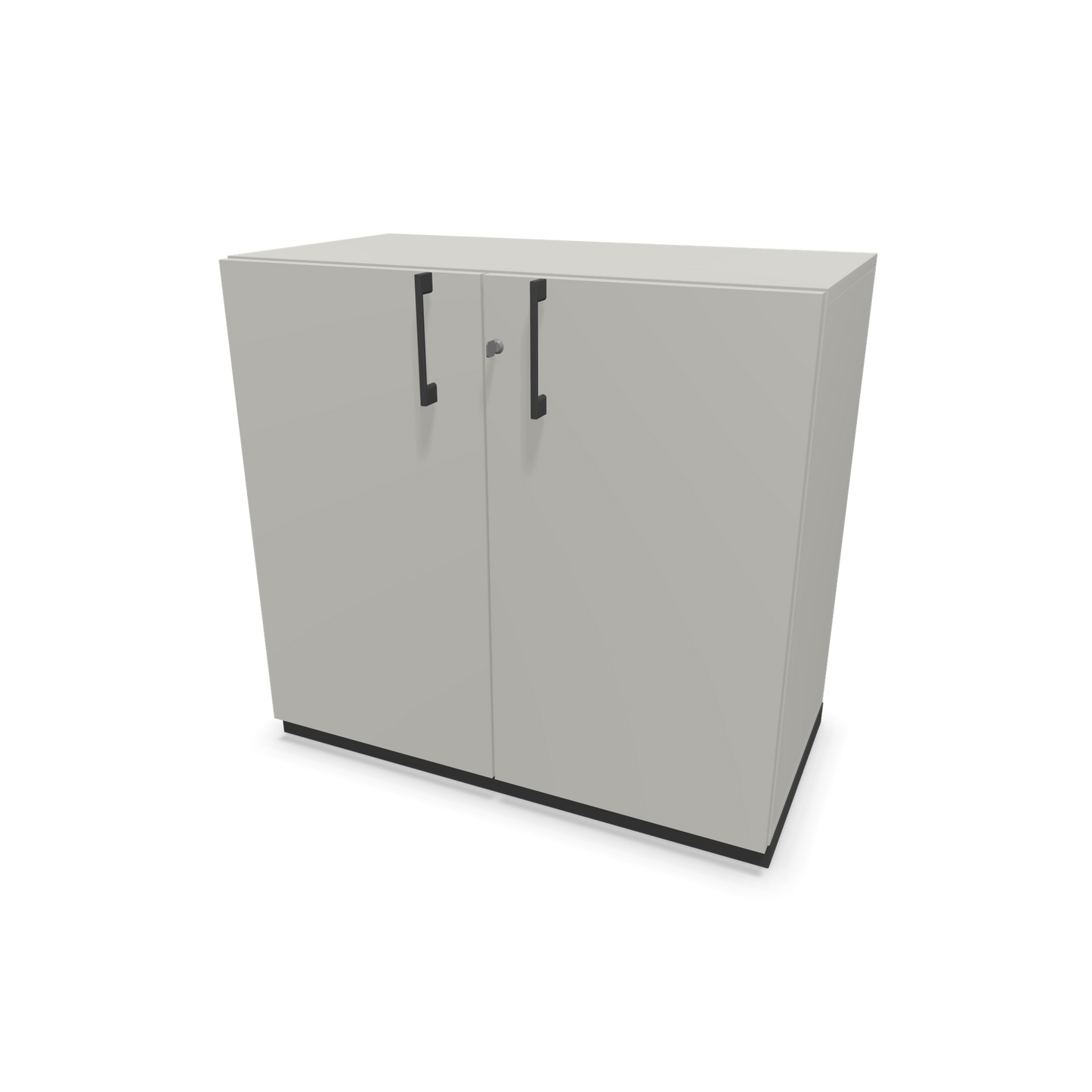 Narbutas Choice Flügeltürschrank 2-OH - 800mm - Griff und Sockel Dunkelgrau - Kubus Perlgraugrau - Front Perlgrau - 6029978