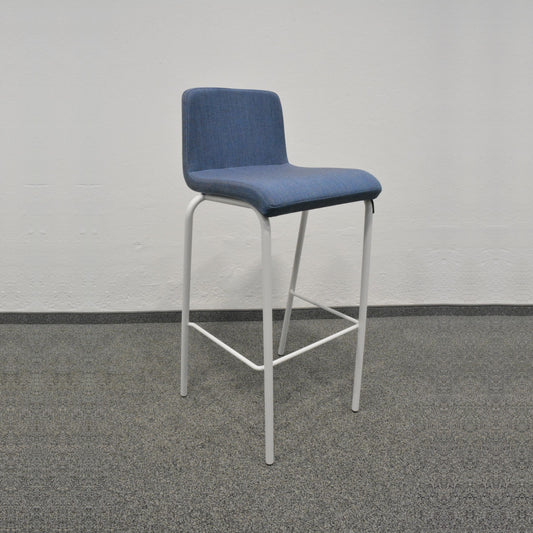 Steelcase B-Free Barhocker mit Stoffbezug Blau gemustert