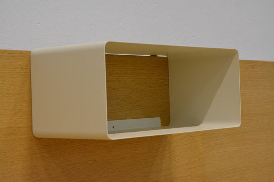 Lista Office Ablagefach in edlem Perlweiss, Ansicht von links