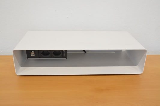 Lista Office Ablagefach aus Metall Weiss mit Steckdose für Ablage A4