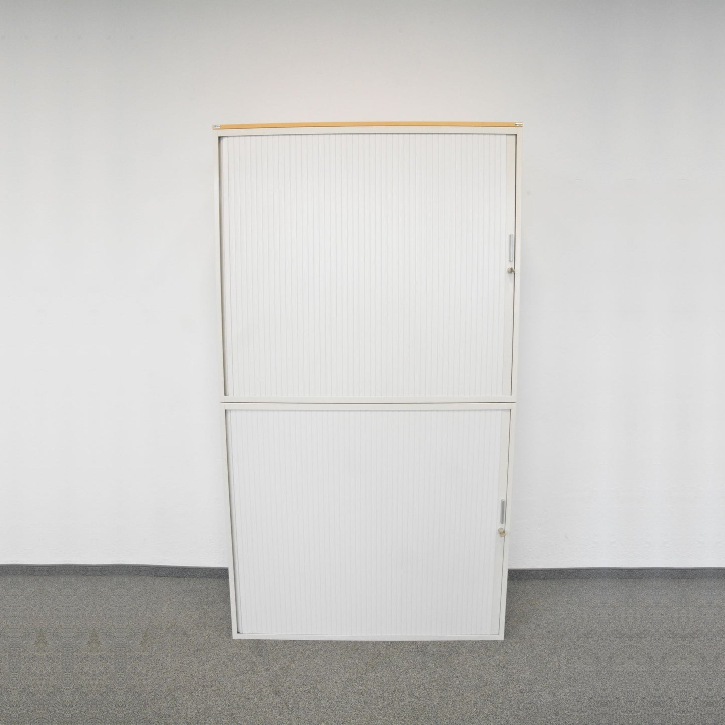Lista Office Storage Lateralschrank Metall Weiss mit Holzdeckblatt