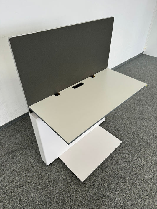 Lista Office Workstation Schreibtisch mit Akustikwand Antrazit