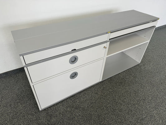 Denz D3 Sideboard mit Abdeckung Aluminium in Silbergrau