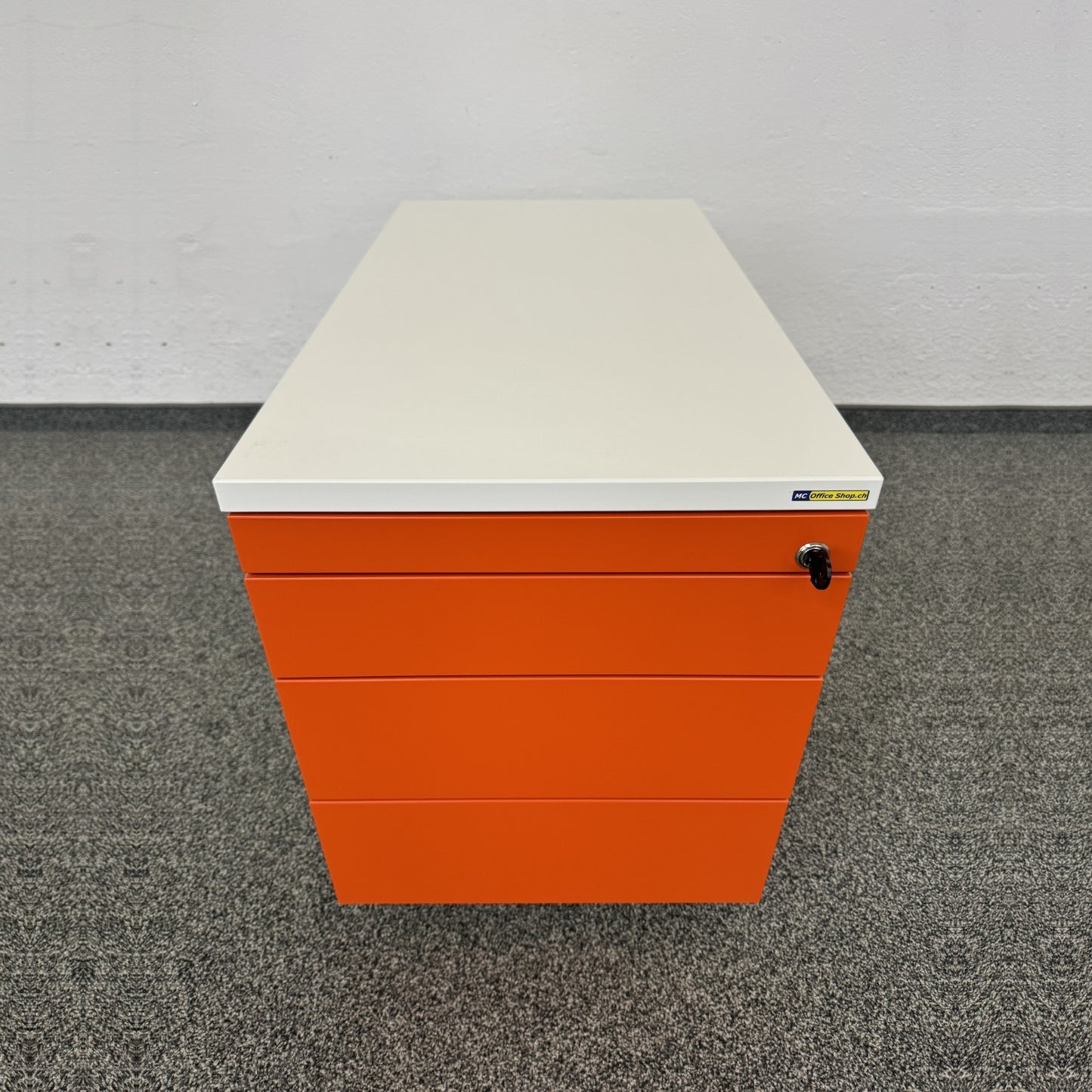 König + Neurath Container Roll-Korpus Weiss und Orange