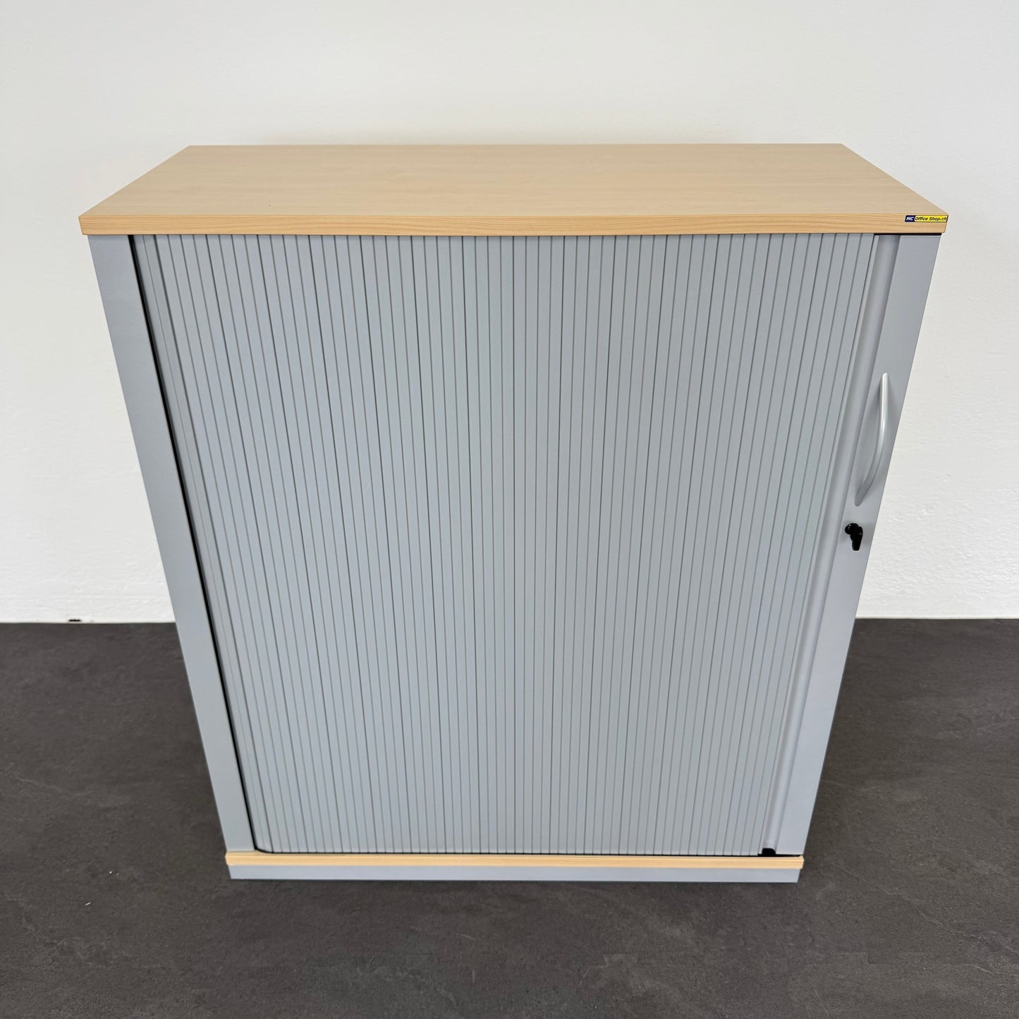 Steelcase Share It Lateralschrank Spanplatte Ahornfurnier und Silbergrau