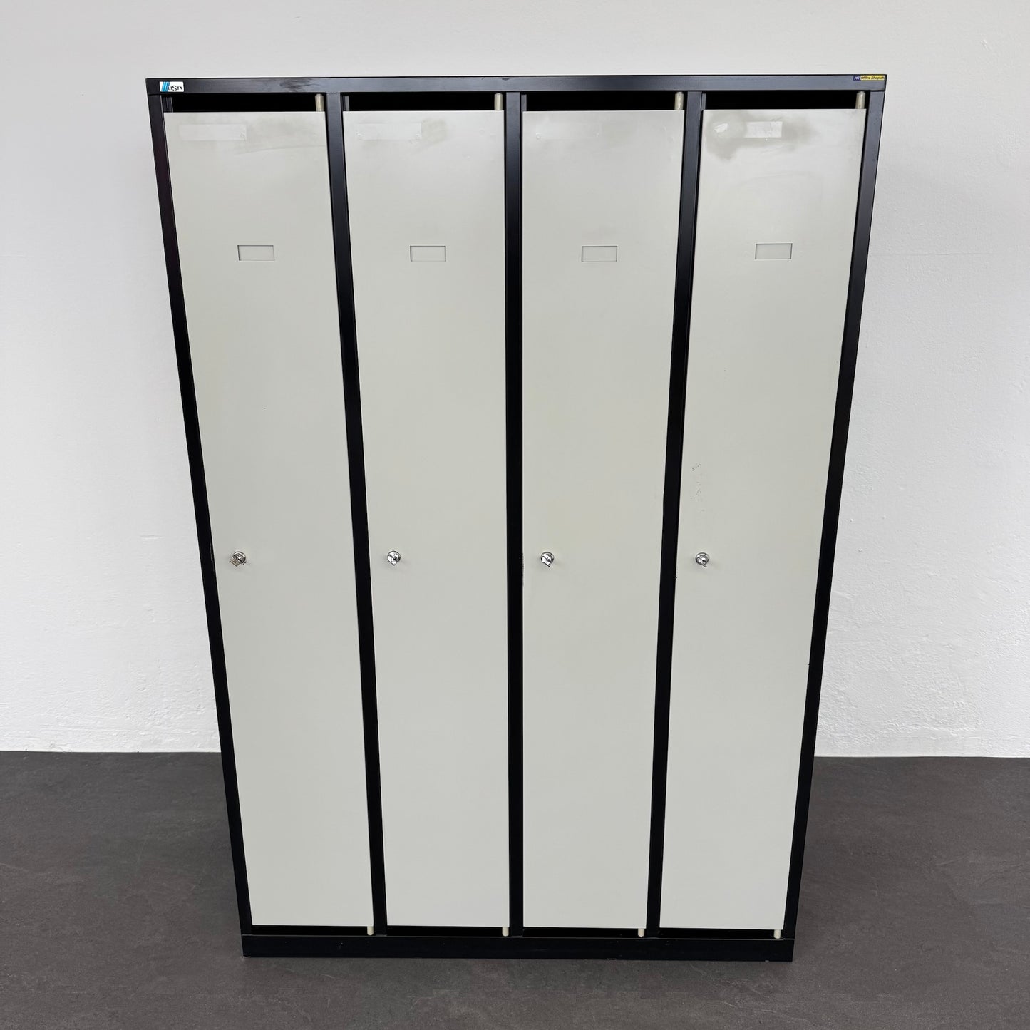 Lista Classic Garderobenschrank aus Metall Schwarz und Lichtgrau
