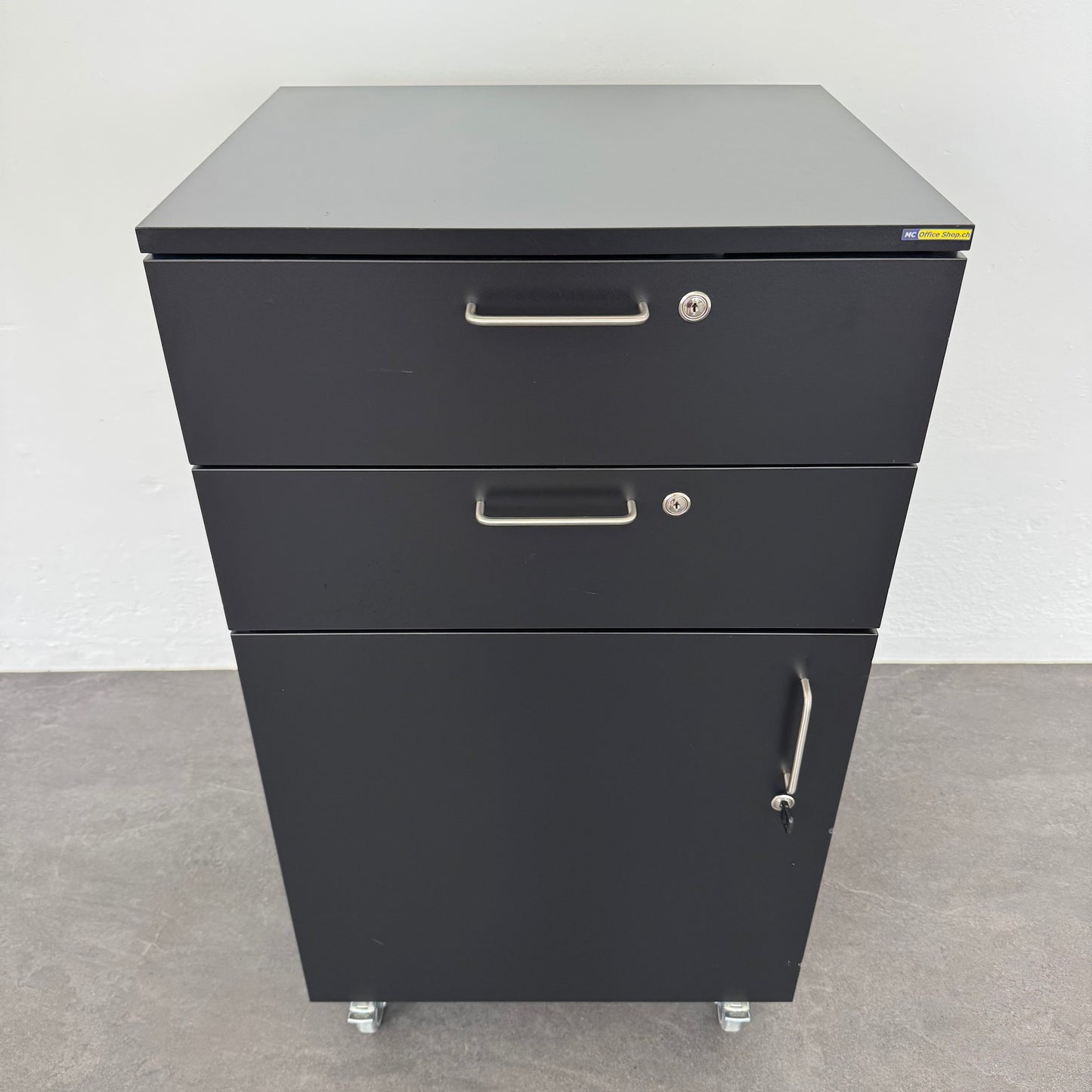 Top Design Elegante Roll-Caddy Spanplatte Schwarz