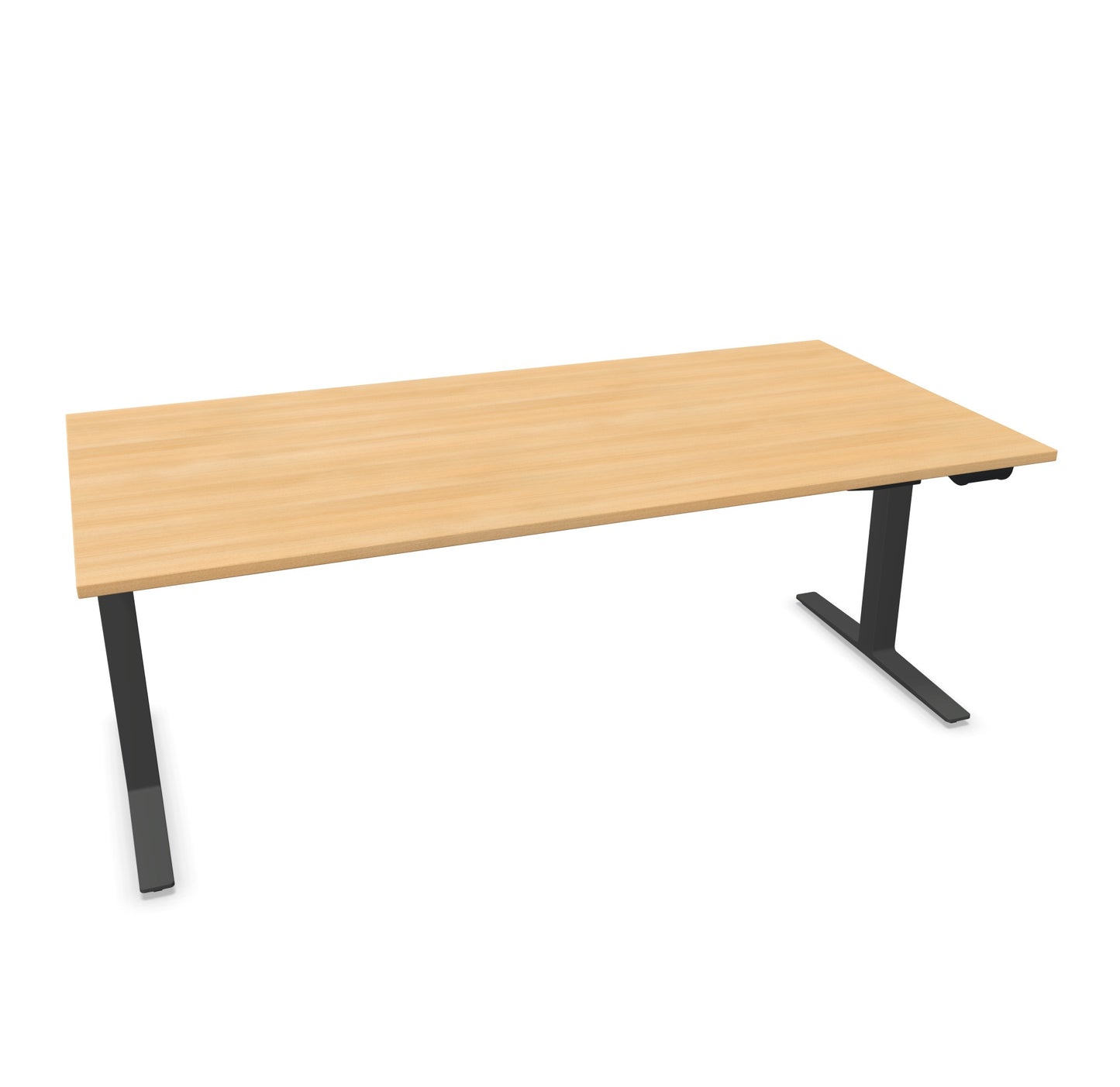 TALO.YOU Sitz-Steh-Schreibtisch mit Gaslift 2000x1000mm Tischplatte Eichendekor - Gestell Schwarz - 6039755