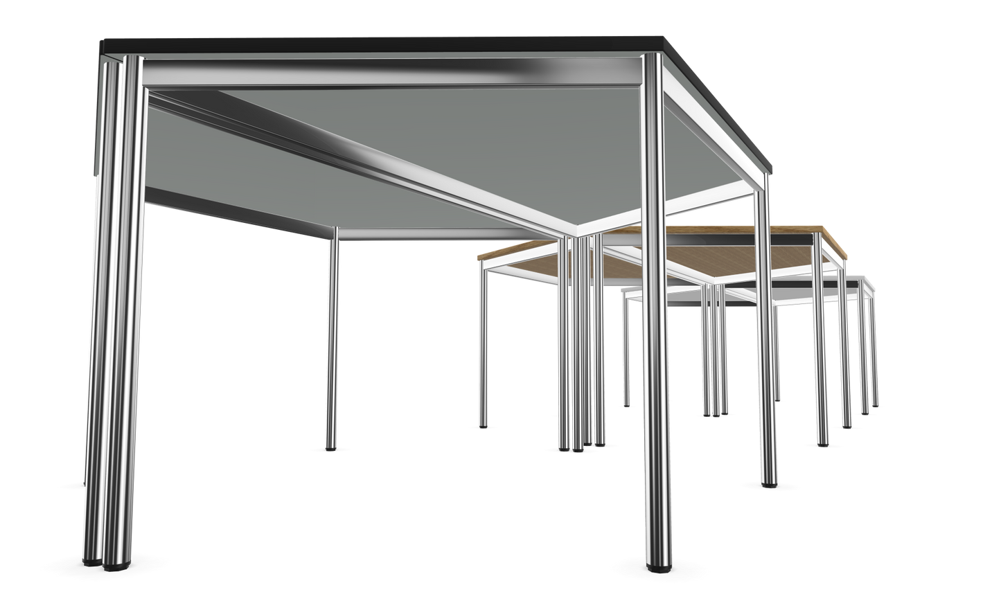 Dietiker Atos II Besprechungstisch Trapez - HPL Platte - Silver Grey