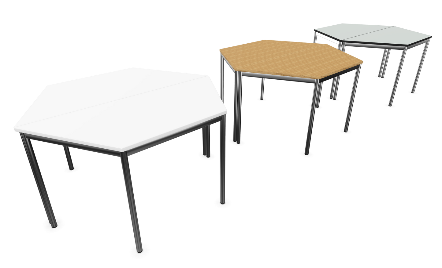 Dietiker Atos II Besprechungstisch Trapez - HPL Platte - Pearl White