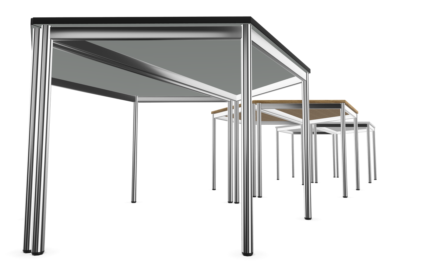 Dietiker Atos II Besprechungstisch Trapez - HPL Platte - Rain