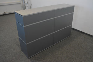 Denz D3 Sideboard mit 4 Auszügen + 2 Schubladen 1600mm breit - ohne Schloss - MDF - Silbergrau