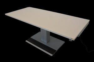 Denz Classic Sitz-Steh Schreibtisch von 740 -1240mm - 1800x800 mm - Spanplatte - Lichtgrau