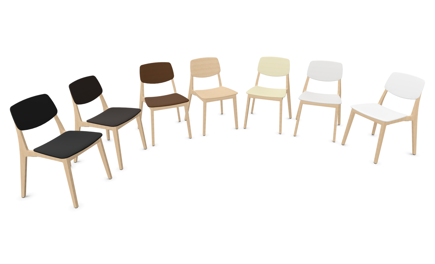 Dietiker Felber C14 Stuhl - Holz verleimt und geformt - D 316 Buche schwarz