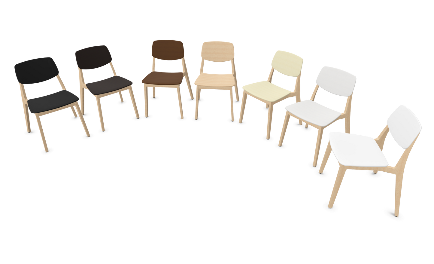 Dietiker Felber C14 Stuhl - Holz verleimt und geformt - D 316 Buche schwarz