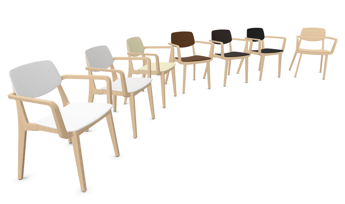 Dietiker Felber C14 Stuhl - Holz verleimt und geformt - D 314 weiss