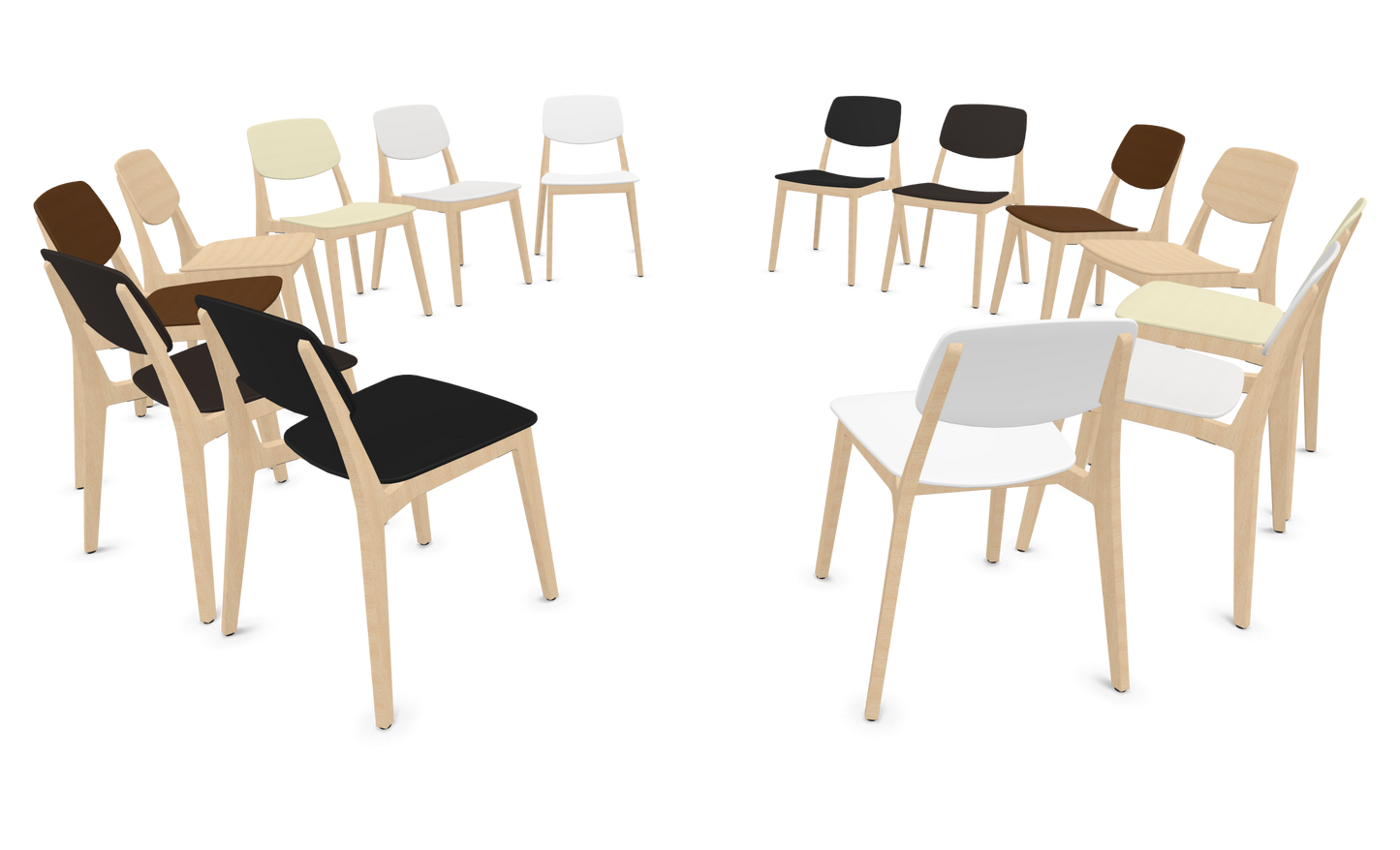 Dietiker Felber C14 Stuhl - Holz verleimt und geformt - D 314 weiss