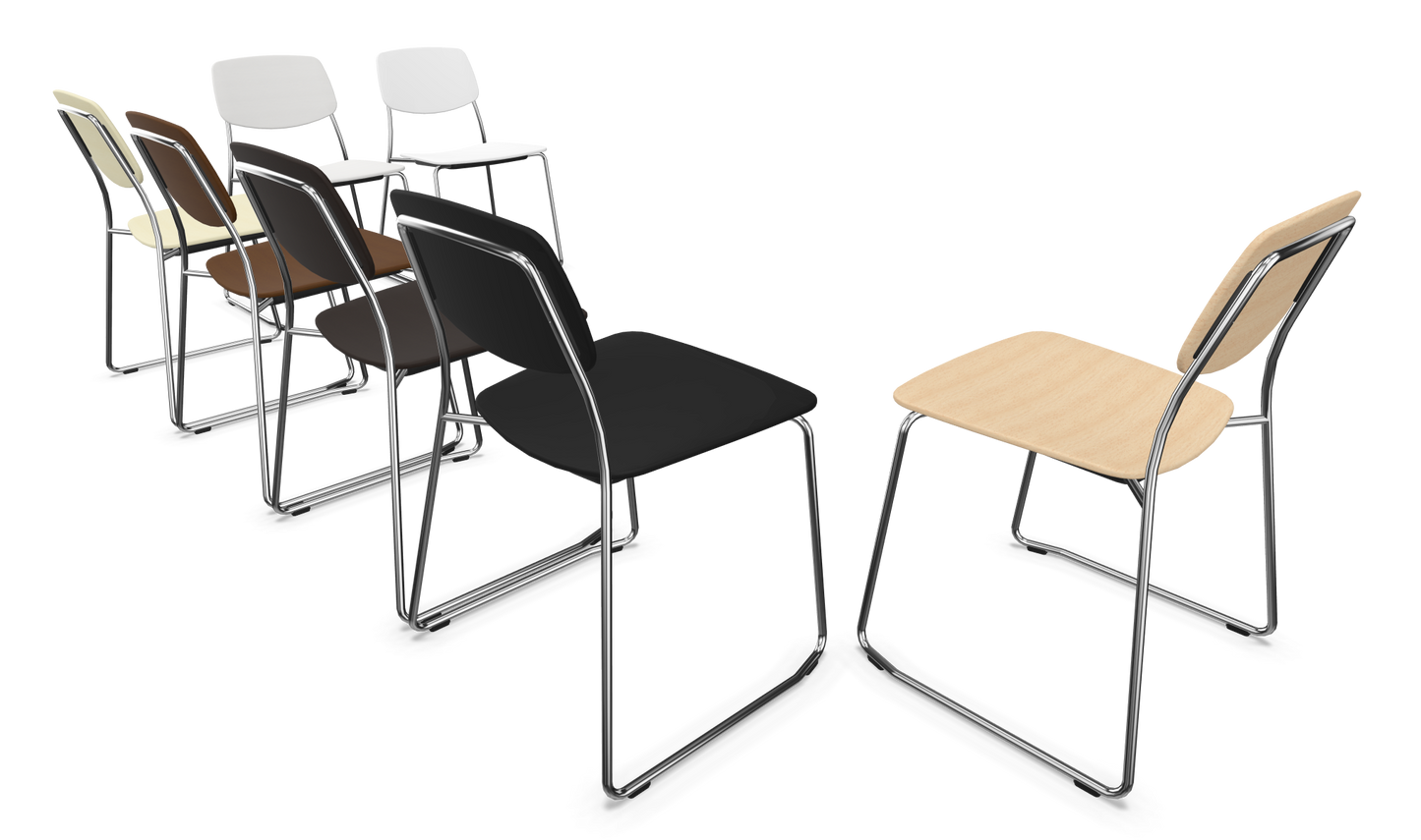 Dietiker Felber C14 Stuhl - Holz verleimt und geformt - D 305 Buche ahornfarbig