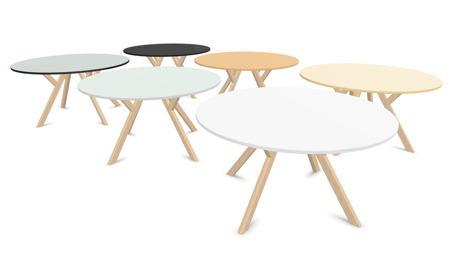 Dietiker Felber T14 Sitzungstisch - HPL Platte - Pearl White