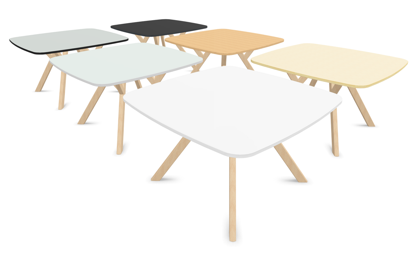 Dietiker Felber T14 Sitzungstisch - HPL Platte - Pearl White