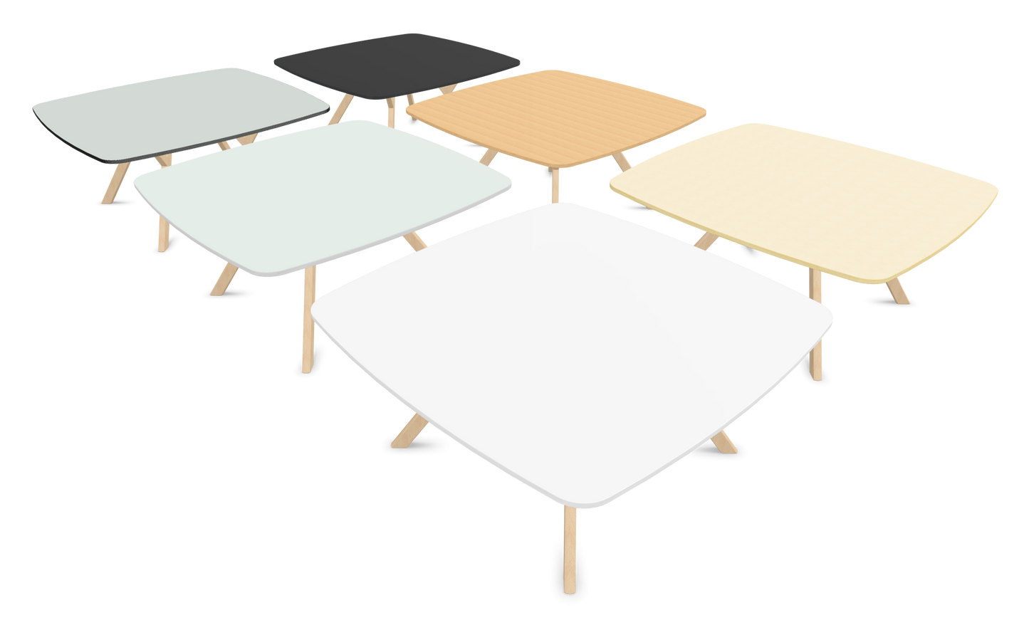 Dietiker Felber T14 Sitzungstisch - HPL Platte - Pearl White