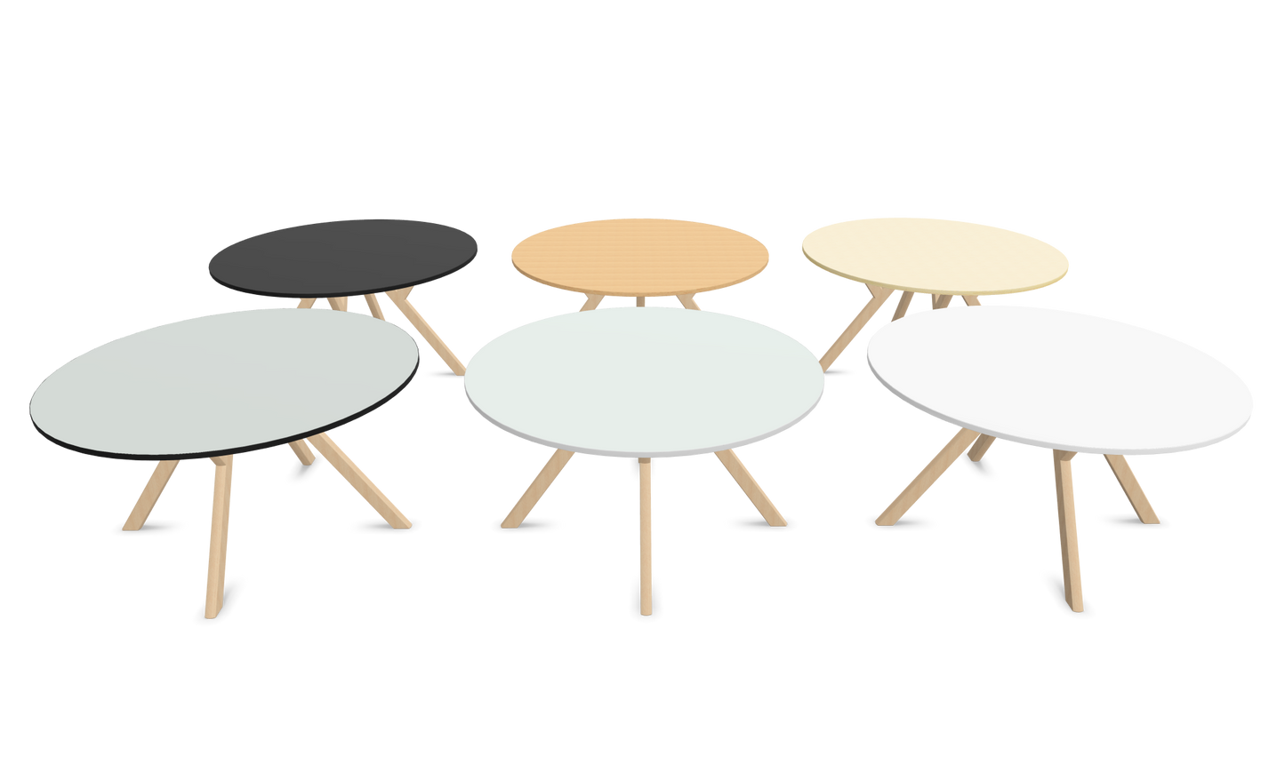Dietiker Felber T14 Sitzungstisch - HPL Platte - Pearl White