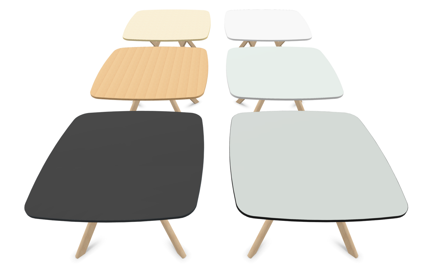 Dietiker Felber T14 Sitzungstisch - HPL Platte - Pearl White