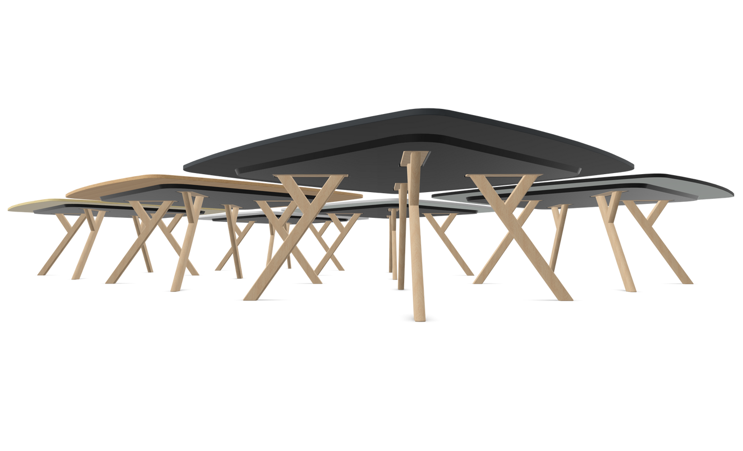 Dietiker Felber T14 Sitzungstisch - HPL Platte - Alaska Birch