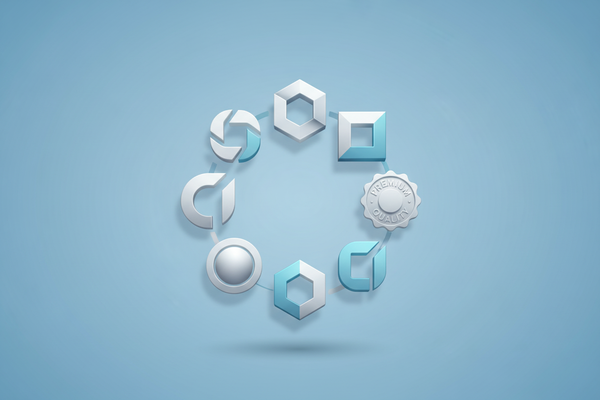 Premium-Markenlogos symbolisieren das hochwertige Sortiment bei MC Officeshop