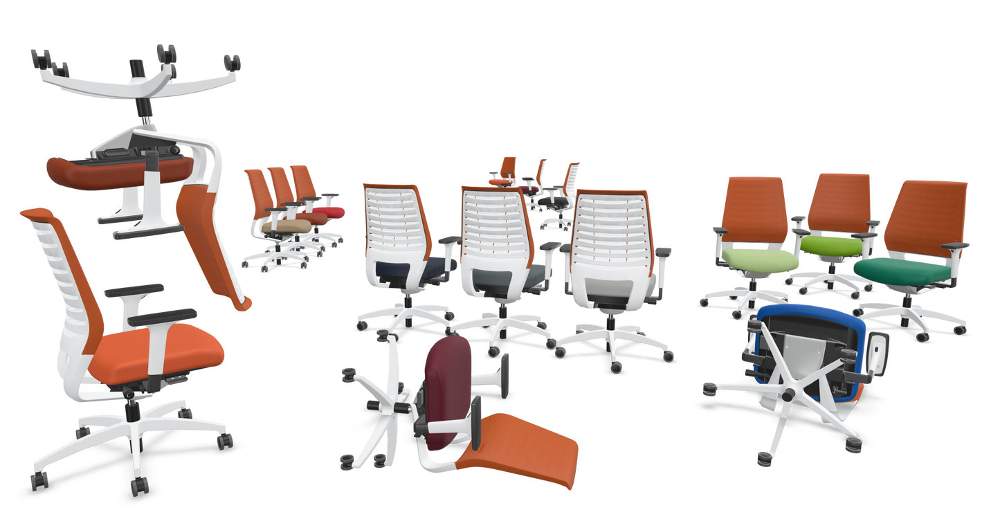 Dauphin X-Code Bürodrehstuhl - Stoff - Polo Orange