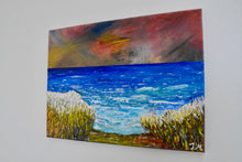 Laden Sie das Bild in den Galerie-Viewer, Muhlig Jeremia Wellen am Strand - Leinwand auf Holzrahmen - Diverse