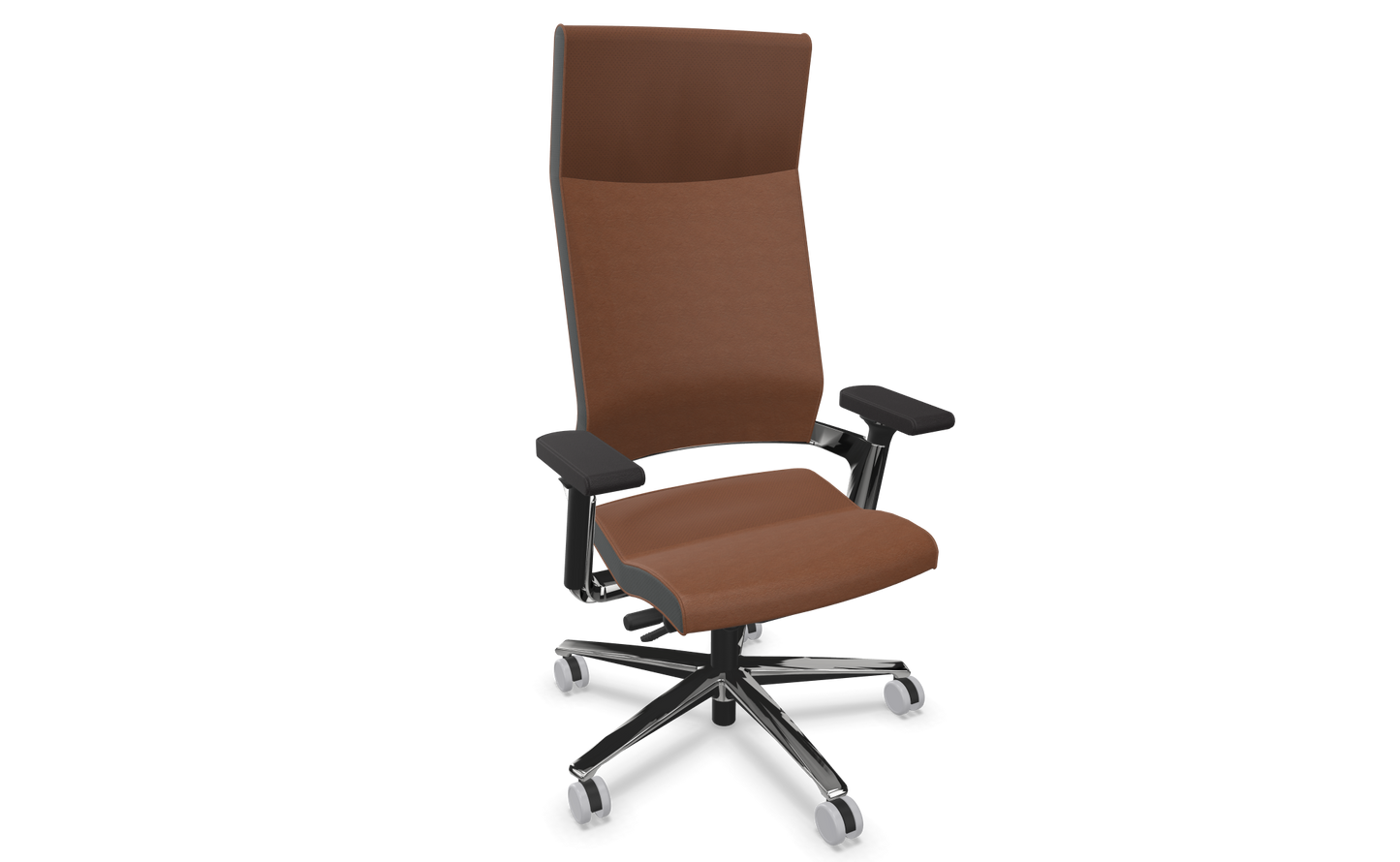 Züco Lacinta Comfort Bürodrehstuhl - Leder - Leder Premium Tabakbraun