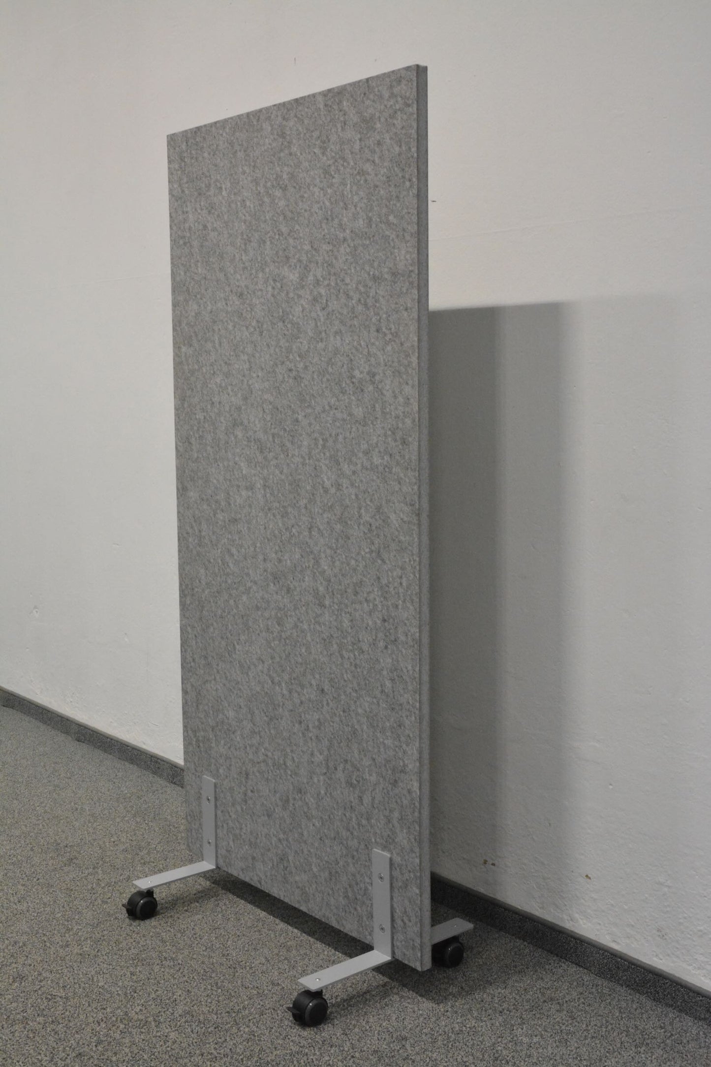 MC MC MyWall Trennwand mit Rollen 800 mm breit - Metall Grau gemustert