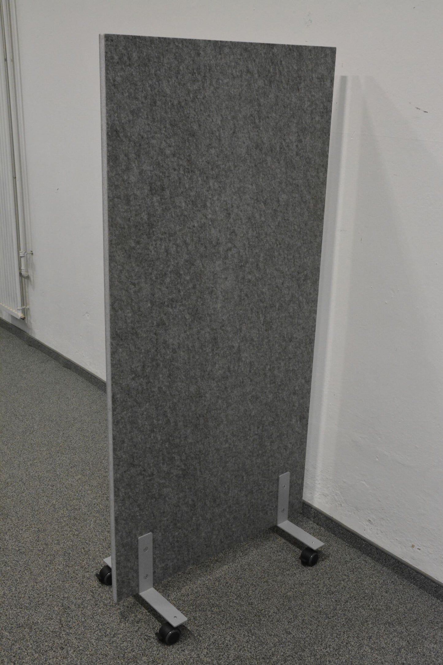 MC MC MyWall Trennwand mit Rollen 800 mm breit - Metall Grau gemustert