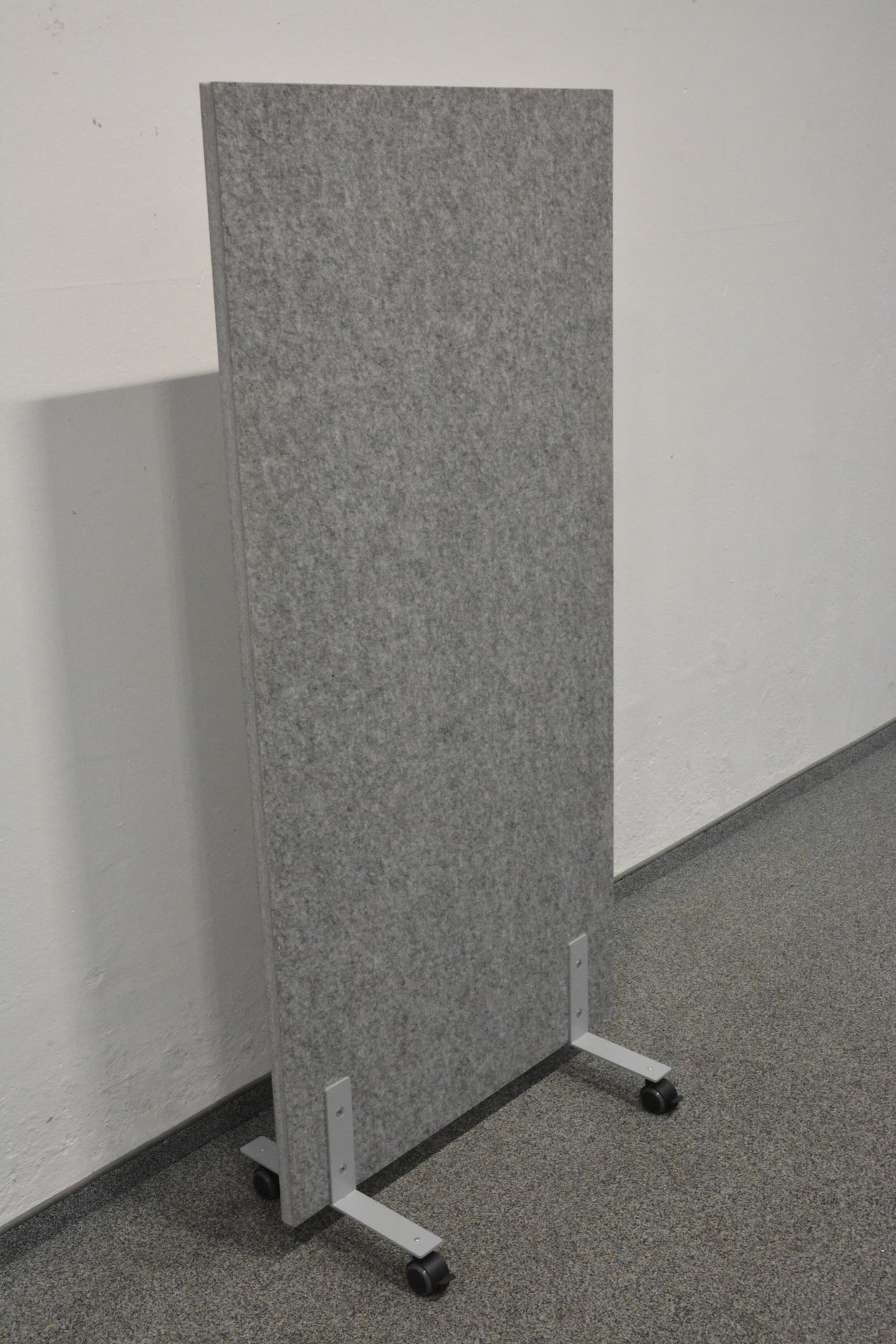 MC MC MyWall Trennwand mit Rollen 800 mm breit - Metall Grau gemustert