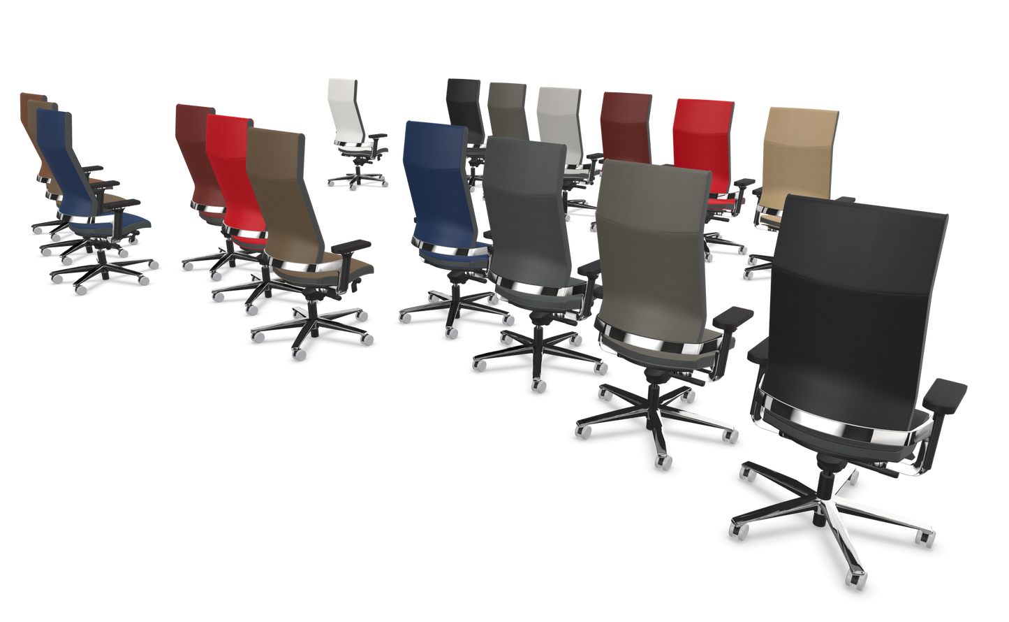 Züco Lacinta Comfort Bürodrehstuhl - Leder - Leder Premium Tabakbraun