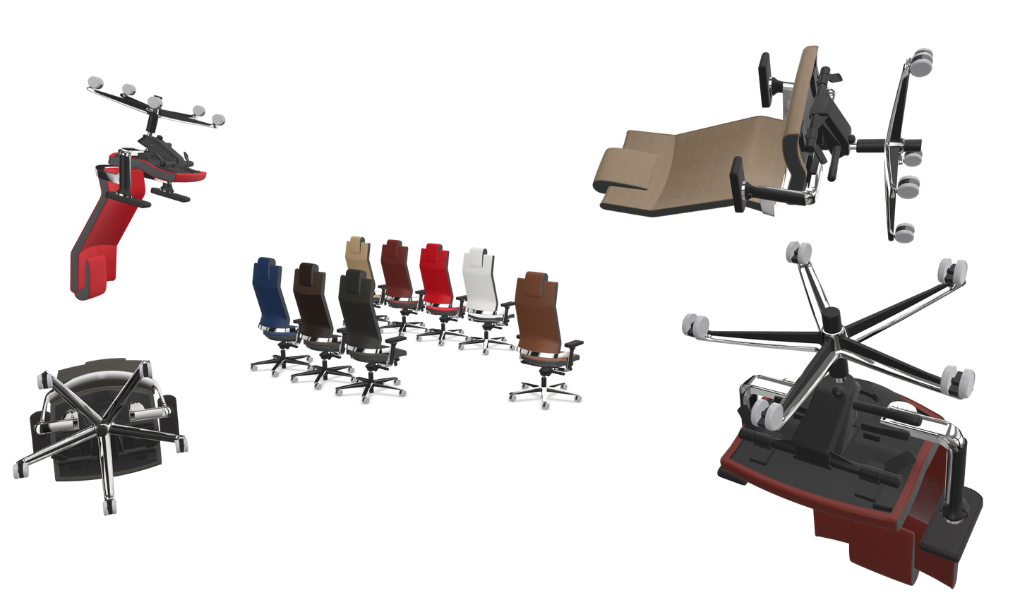 Züco Lacinta Comfort Bürodrehstuhl - Leder - Leder Premium Shirazrot