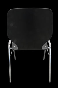 Embru Zentra Stapelstuhl mit Verkettung - Holz verleimt und geformt - Schwarz gebeizt