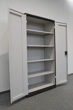 Laden Sie das Bild in den Galerie-Viewer, Lista Office Storage Flügeltür-Aktenschrank für 5 Ordner-Reihen 997mm breit - mit Schlüssel - Metall - Dunkelbraun