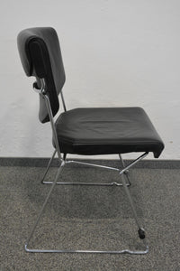 Giroflex G33 Sitzungsstuhl ohne Armlehnen - Leder - Schwarz