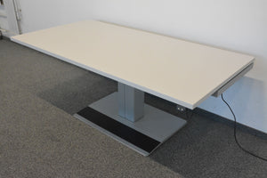 Denz Classic Sitz-Steh Schreibtisch von 740 -1240mm - 2000x1000 mm - Spanplatte - Ahornfurnier