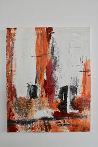 Muhlig Jeremia Imitation: Orange - Schwarz Abstrakt Nr. 3 - Leinwand auf Holzrahmen - Diverse