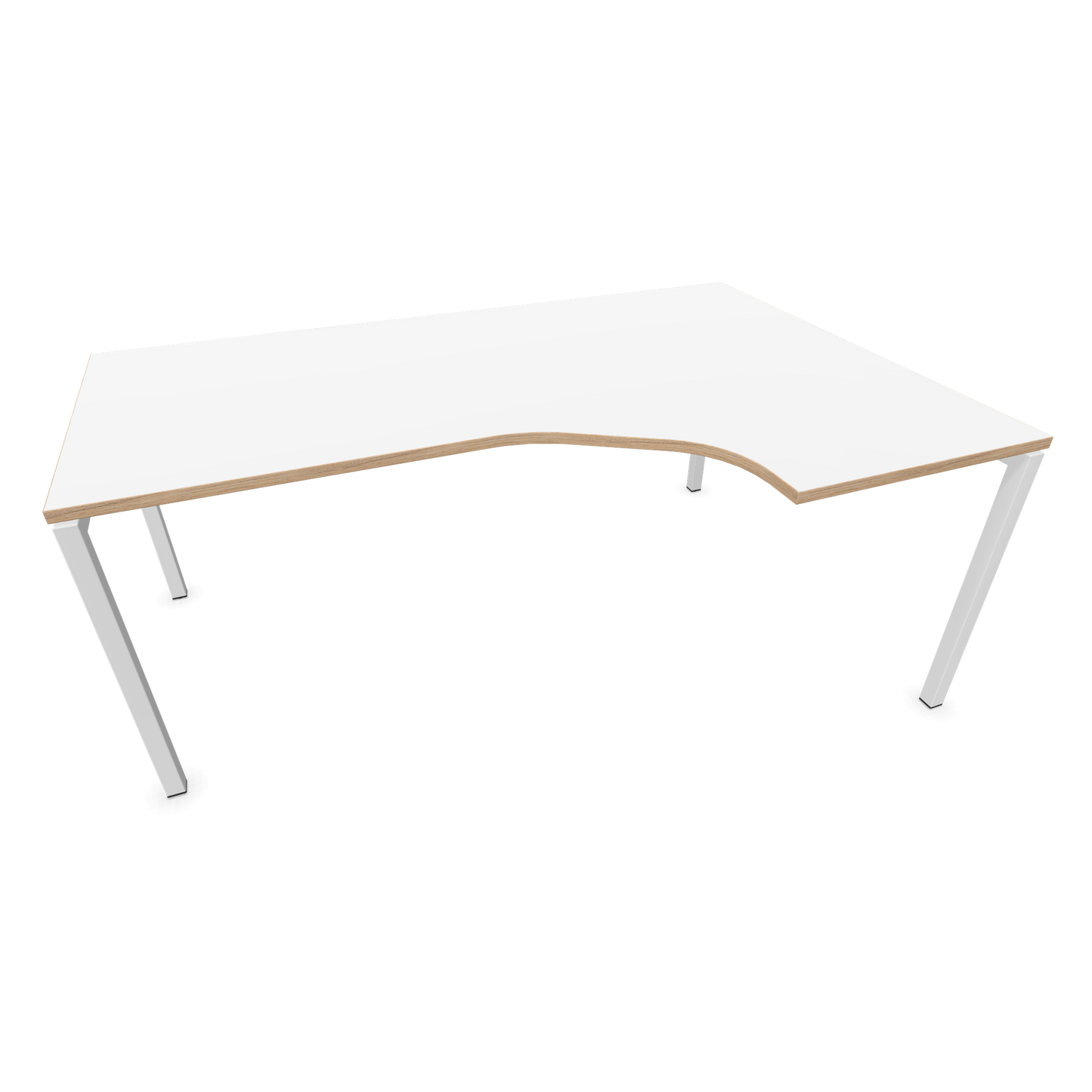 Narbutas Nova U Eckschreibtisch - Spanplatte Weiss / Holz