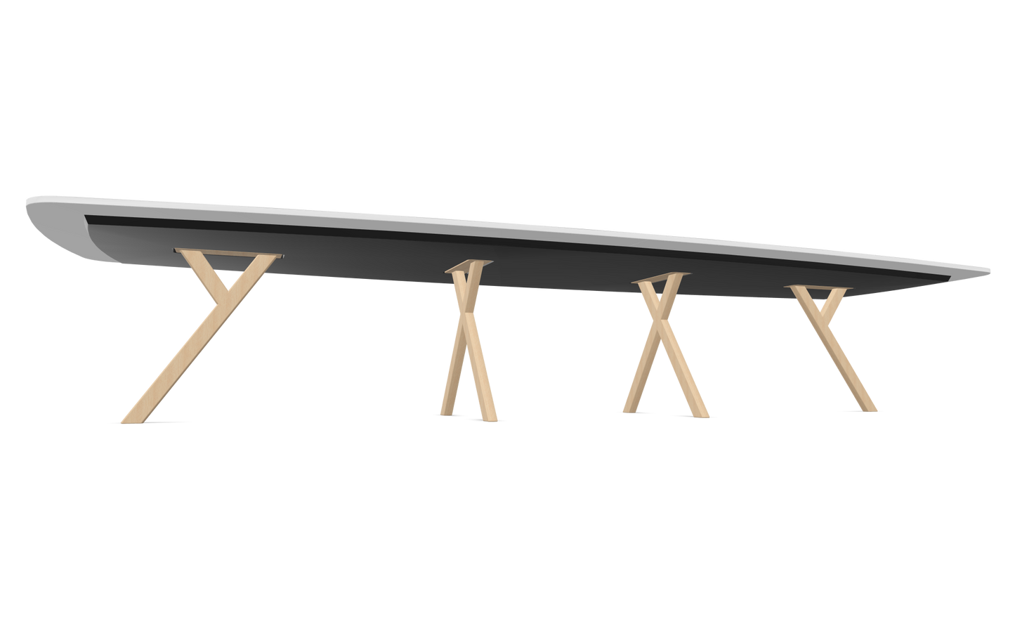 Dietiker Felber T14 Sitzungstisch - HPL Platte - Pearl White