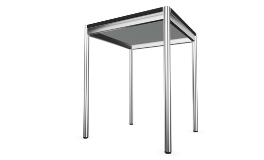 Dietiker Atos II Besprechungstisch - HPL Platte - Silver Grey