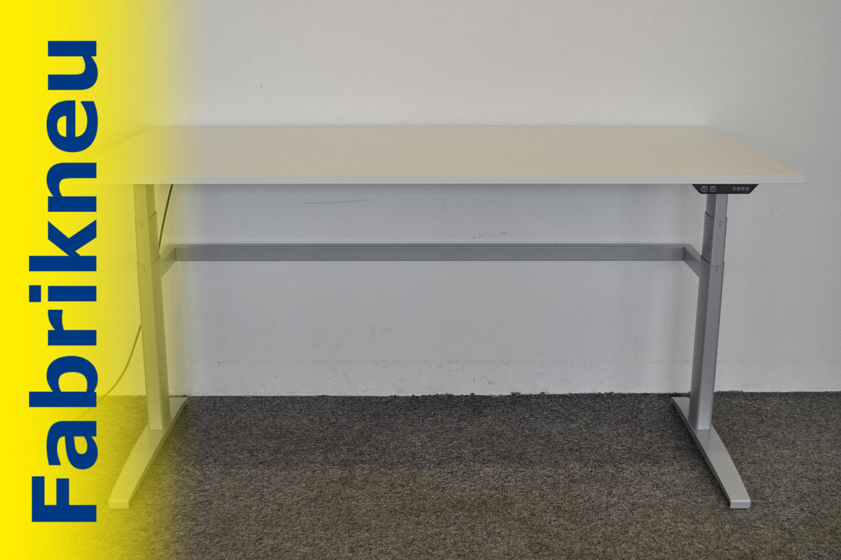 MC Office Shop MC Stand Sitz-Steh-Schreibtisch 1600x800mm - Kristallweiss