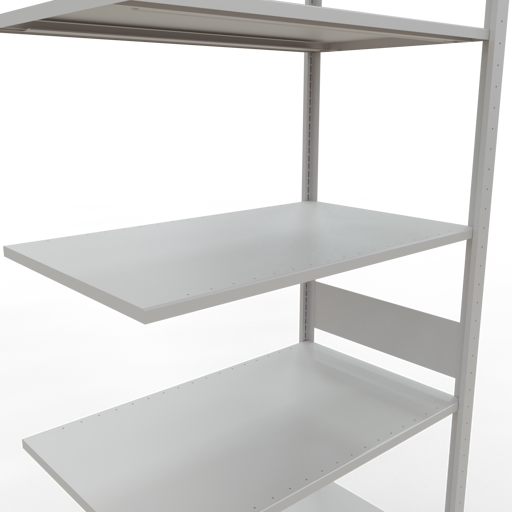 Schulte Lagertechnik Stecksystem Anbauregal MULTIplus150 mit Längenriegel - Metall - RAL 7035 Lichtgrau