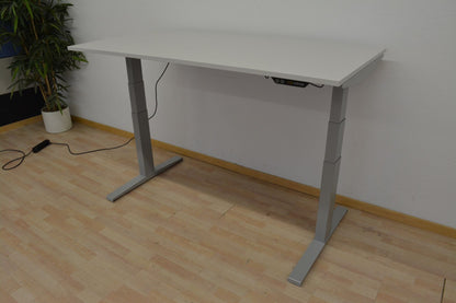 MC Stand V2 Sitz-Steh Schreibtisch Gestell in Silbergrau